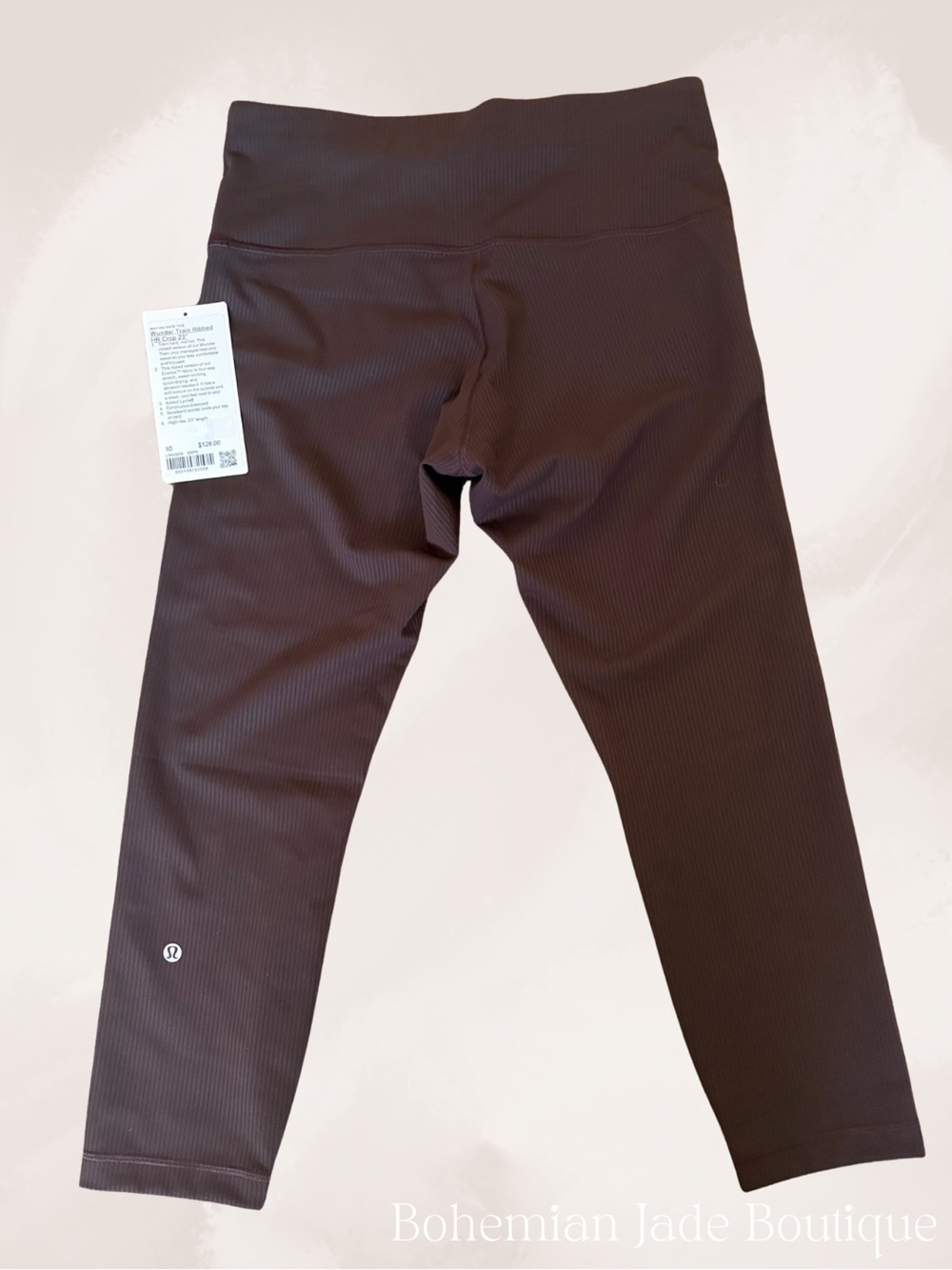 Lululemon Wunder Train Ribbed High-Rise Crop 23” Leggings NWT Size 10 Espresso - Picture 4 of 9